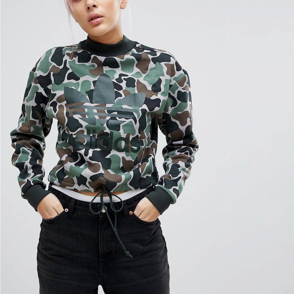 Adidas Originals Camo drawstring sweatshirt